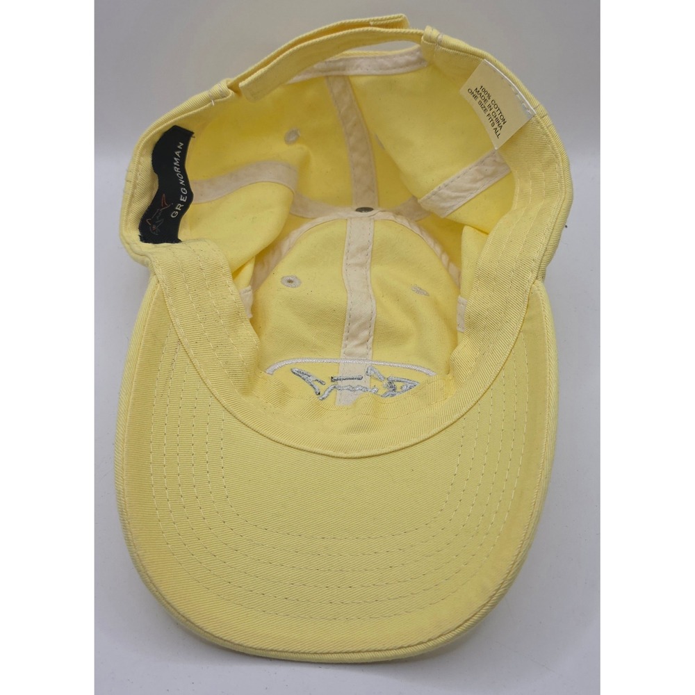 Greg Norman Golf Hat Strapback Yellow Shark PGA Cap - Picture 7 of 9